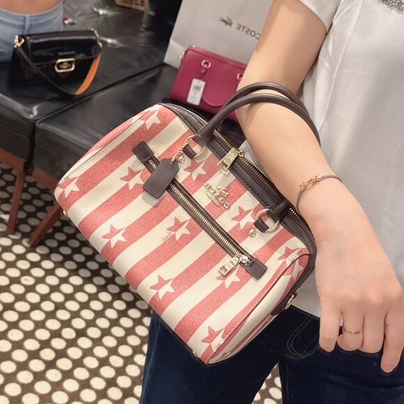 coach Rowan Satchel Bag With Stripe Star Print 2866 - Picture 6 of 9
